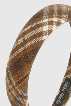 Hair Accessories*boohoo Brushed Check Padded Headband brown