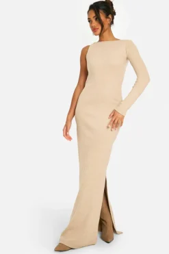 Maxi Dresses*boohoo Brushed Rib Maxi Dress stone
