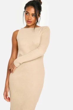 Maxi Dresses*boohoo Brushed Rib Maxi Dress stone