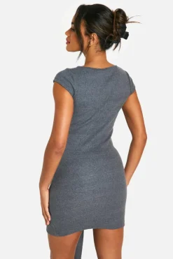Bodycon Dresses*boohoo Brushed Rib Mini Dress charcoal