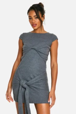 Bodycon Dresses*boohoo Brushed Rib Mini Dress charcoal