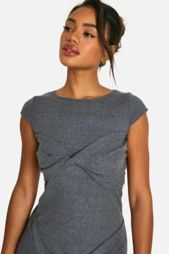 Bodycon Dresses*boohoo Brushed Rib Mini Dress charcoal