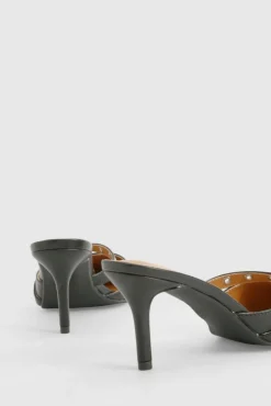 Heels*boohoo Buckle Detail Court Shoes black