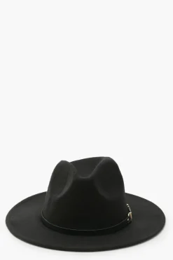 Hats & Gloves|Hats & Gloves*boohoo Buckle Detail Fedora Hat black