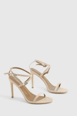 Heels*boohoo Buckle Detail Round Toe Stiletto Heels nude