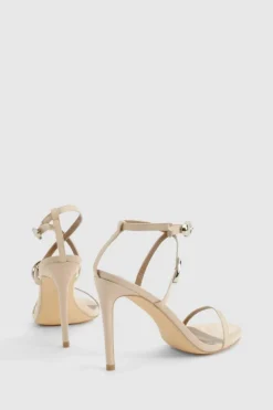 Heels*boohoo Buckle Detail Round Toe Stiletto Heels nude