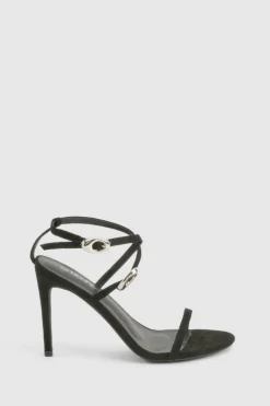 Heels*boohoo Buckle Detail Round Toe Stiletto Heels black
