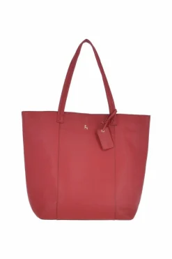 Shoulder Bags|Handbags*Ashwood Leather Bulky Long Handle Leather Shopper Bag Dark Red
