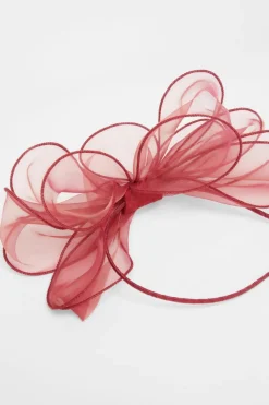 Hair Accessories*Quiz Feather Headband Fascinator Burgundy