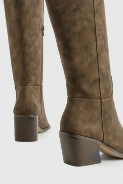 Cowboy Boots|All Boots*boohoo Burnished Pu Western Cowboy Boots brown