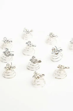 Hair Accessories*My Accessories London Butterfly Rhinestone Hair Twists Silver