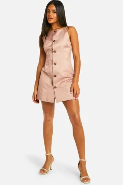 Mini Dresses|Suits & Tailoring*boohoo Button Down Mini Tailored Dress pink
