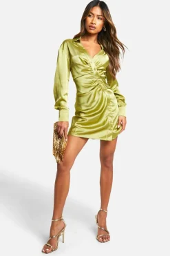 Shirt Dresses*boohoo Button Down Shirt Dress olive