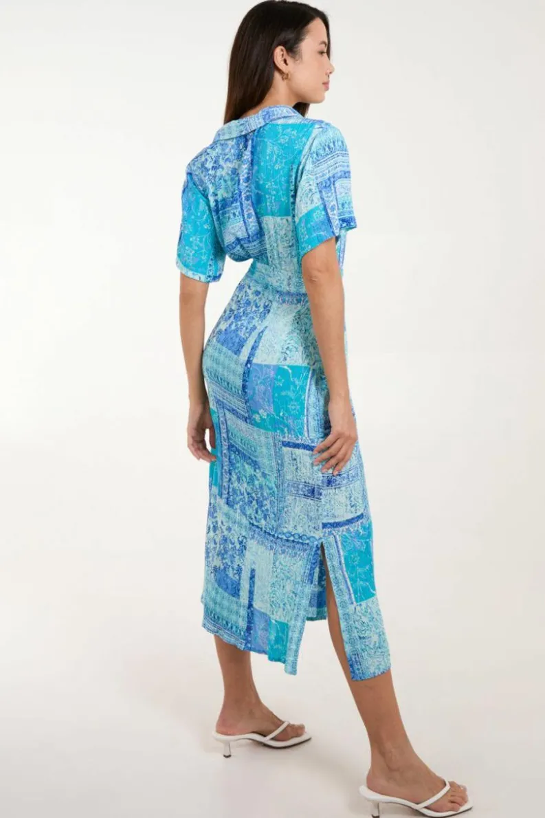 Shirt Dresses*Blue Vanilla Button Through Shirt Dress Blue