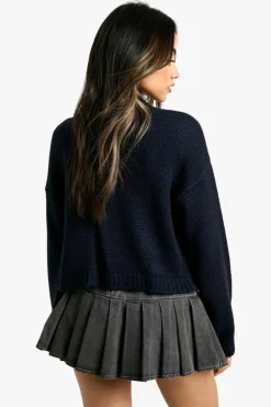 Cardigans*boohoo Button Through Soft Knit Cardigan navy