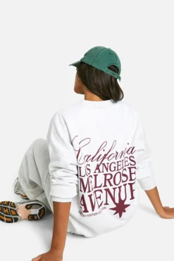 Sweatshirts|Hoodies & Sweatshirts*boohoo California Slogan Back Print Oversized Crew Neck Sweatshirt ash grey