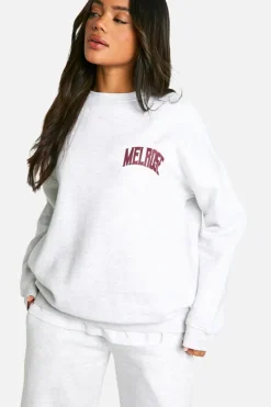 Sweatshirts|Hoodies & Sweatshirts*boohoo California Slogan Back Print Oversized Crew Neck Sweatshirt ash grey