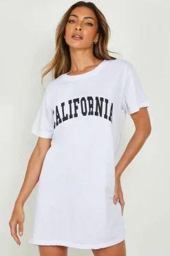 T-Shirt Dresses|Shirt Dresses*boohoo California T-shirt Dress white