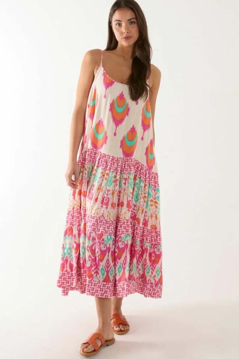 Cami Dresses*Blue Vanilla Cami Tiered Printed Dress Multi