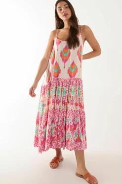 Cami Dresses*Blue Vanilla Cami Tiered Printed Dress Multi