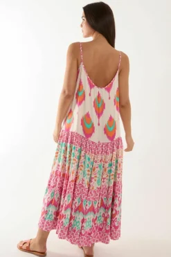 Cami Dresses*Blue Vanilla Cami Tiered Printed Dress Multi
