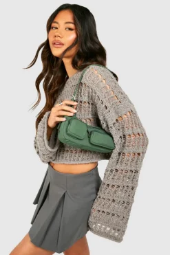 Shoulder Bags|Handbags*boohoo Cargo Pocket Detail Shoulder Bag khaki