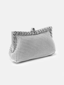 Handbags|Clutch Bags*Where's That From Caroline' Crystal Embellished Evening Clutch Bag Silver