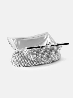 Handbags|Clutch Bags*Where's That From Caroline' Crystal Embellished Evening Clutch Bag Silver