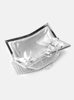 Handbags|Clutch Bags*Where's That From Caroline' Crystal Embellished Evening Clutch Bag Silver