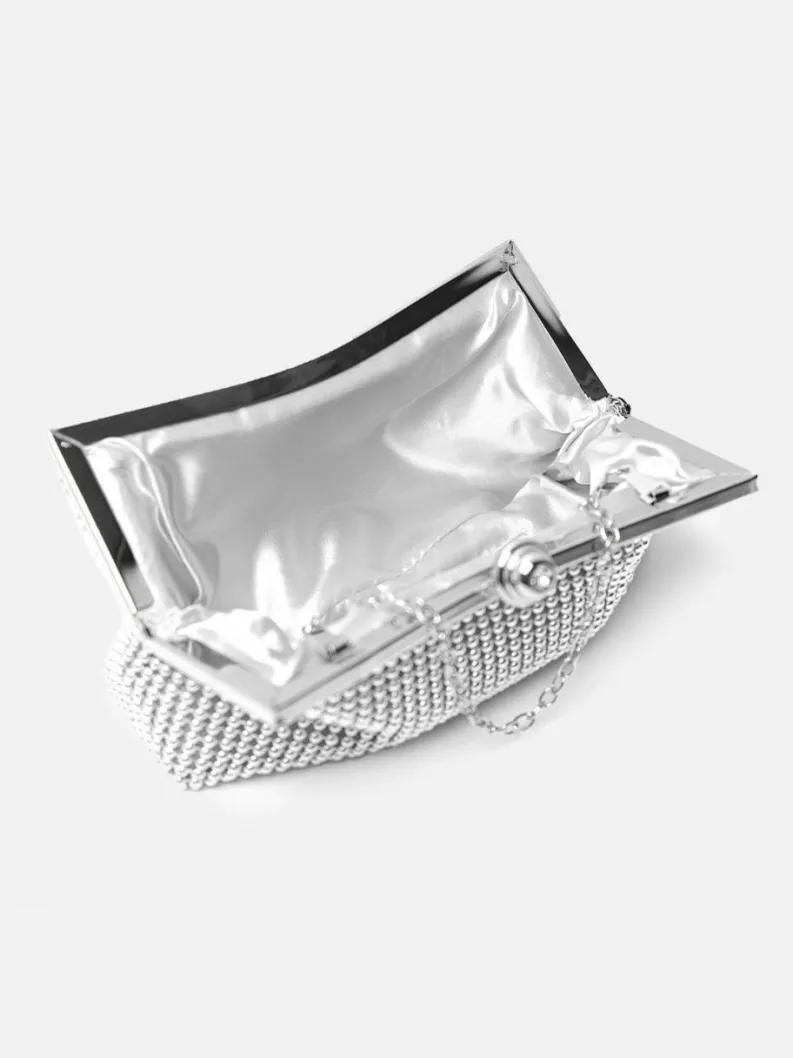 Handbags|Clutch Bags*Where's That From Caroline' Crystal Embellished Evening Clutch Bag Silver