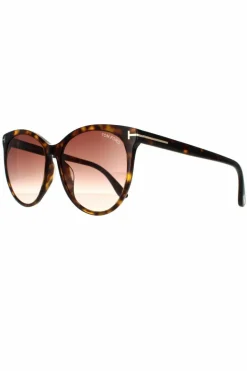 Sunglasses*Tom Ford Cat Eye Dark Havana Gradient Sunglasses Brown
