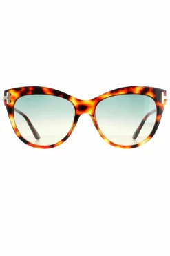 Sunglasses*Tom Ford Cat Eye Havana Green Gradient Kira FT0821 Brown