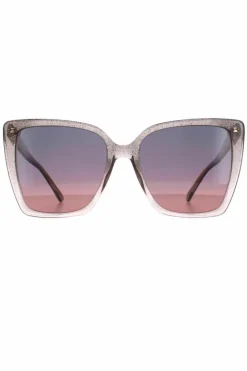 Sunglasses*Jimmy Choo Cat Eye Nude Glitter Grey Fuchsia LESSIE/S Pink