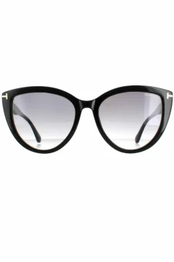 Sunglasses*Tom Ford Cat Eye Shiny Smoke Gradient Isabella FT0915 Black