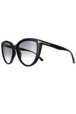 Sunglasses*Tom Ford Cat Eye Shiny Smoke Gradient Isabella FT0915 Black