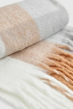 Hats & Gloves|Hats & Gloves*boohoo Check Fringe Scarf tan