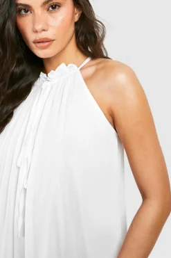 Smock Dresses*boohoo Cheesecloth Mini Smock Dress white