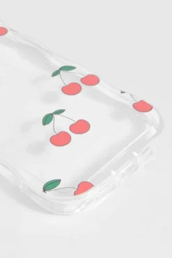 Phone Cases*boohoo Cherry Detail Wavy Phone Case red