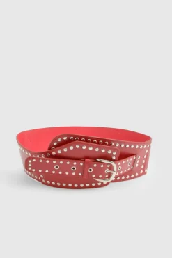 Belts*boohoo Red Studded Sash Belt cherry