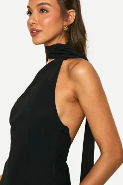 Skater Dresses|Mini Dresses*boohoo Chiffon Assymteric Godet Seam Mini Dress black