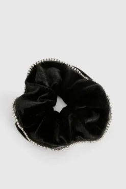 Hair Accessories*boohoo Christmas Bauble Gift Diamante Scrunchie black