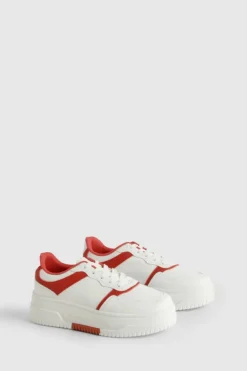 Trainers*boohoo Chunky Contrast Panelled Trainers red