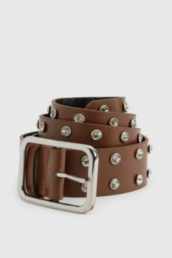 Belts*boohoo Chunky Embellished Boyfriend Belt tan