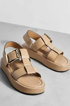 Flats|Sandals*boohoo Chunky Flatform Buckle Sandals stone