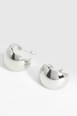 Statement Earrings|Earrings*boohoo Chunky Hoop Earrings silver