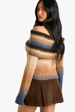 Jumpers|Knitwear*boohoo Chunky Knit Ombre Bardot Jumper multi