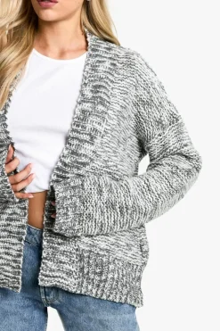 Cardigans*boohoo Chunky Knit Slouchy Cardigan charcoal