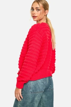 Cardigans*boohoo Chunky Knitted Cardigan red