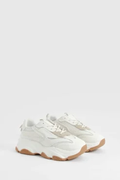 Trainers*boohoo Chunky Lace Up Trainers beige
