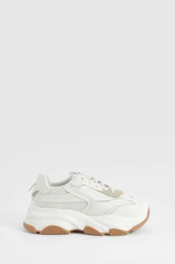 Trainers*boohoo Chunky Lace Up Trainers beige